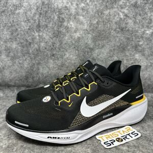 Pittsburgh Steelers Nike Zoom Pegasus 41 Running Shoes Mens Size 7 Black Gold